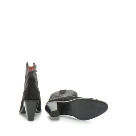 DESIGUAL Suede Ankle Boot Western Boho Style Black Grey Design Pink EU 39/US 8.5 - Picture 4 of 16